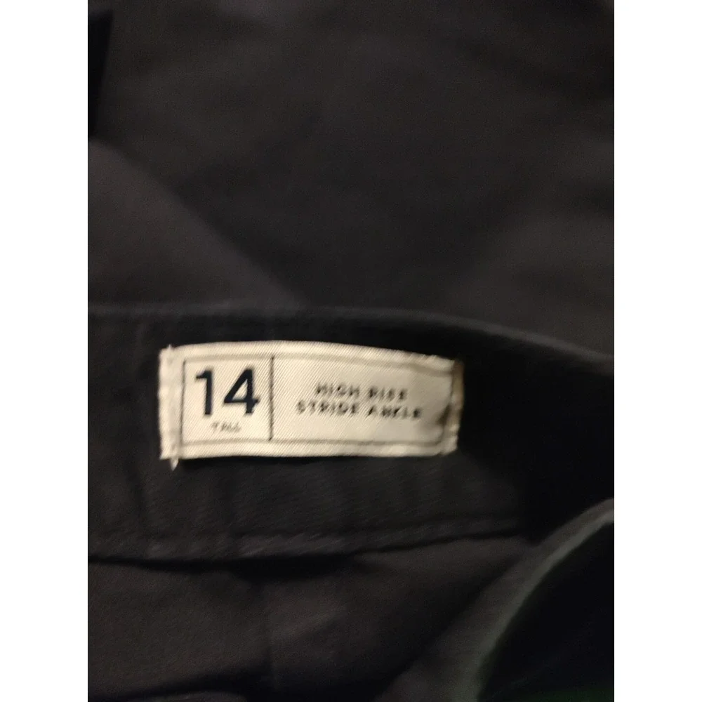 New Gap Size 14 Tall Pants Cropped Wide Leg High Rise Stride Navy‎ Chinos Preppy - Picture 8 of 9